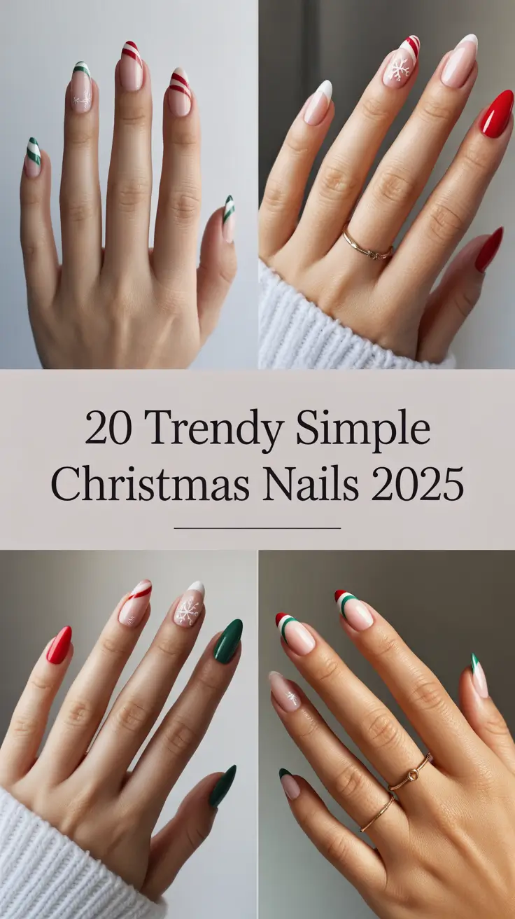 Trendy Simple Christmas Nails 2025 – Minimalist Holiday Nail Ideas for Every Style