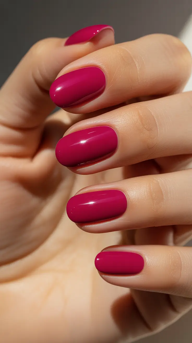 Fresh Nail Colors Winter 2025–2026 - Berry Satin Ovals