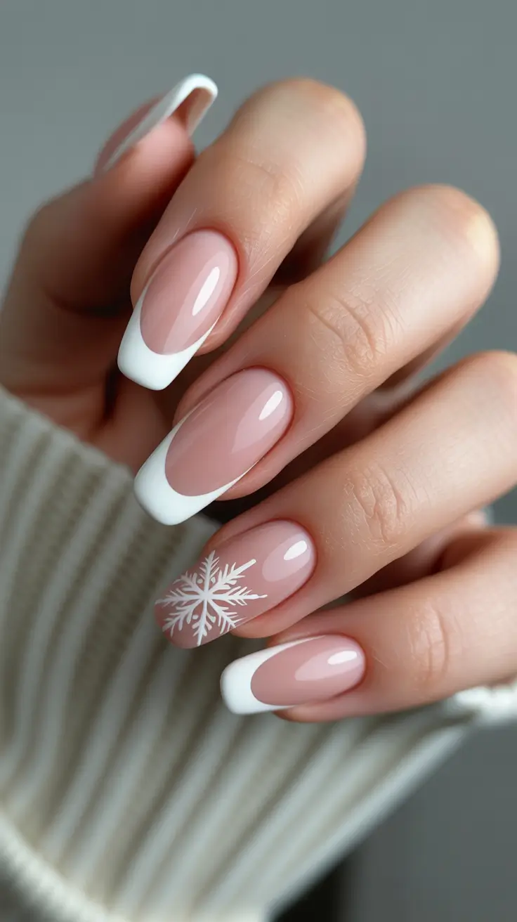 Trendy French Tips Winter 2025–2026: Elegant White, Almond, and Glitter Nail Designs