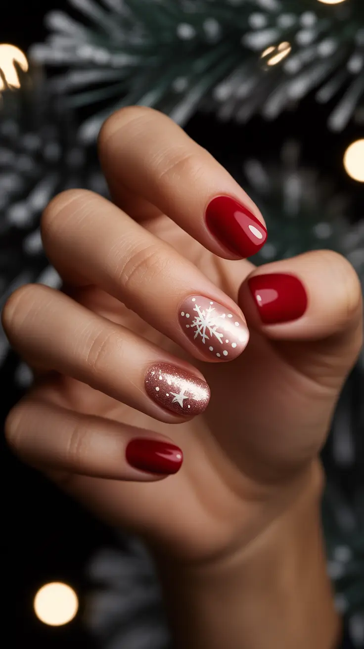 Best Winter Nail Looks 2025–2026 - Cherry Sleigh Ride Mix