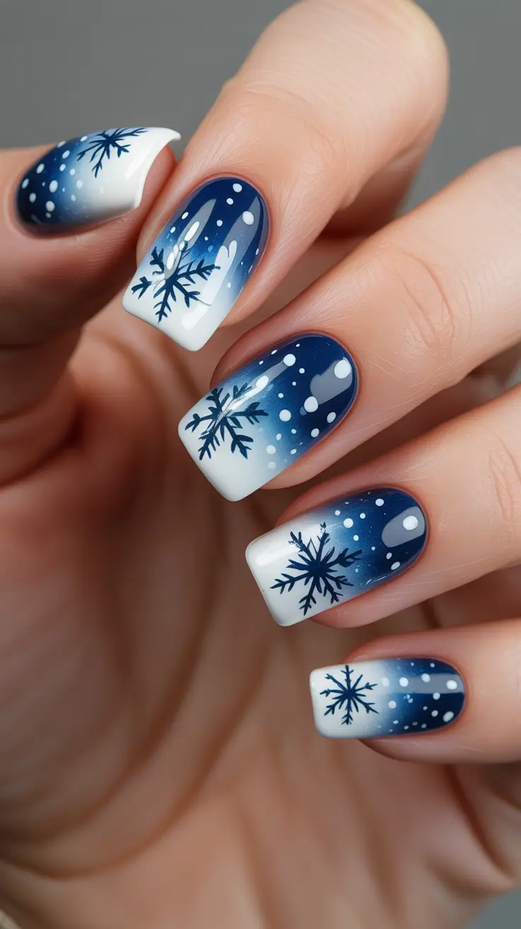Trendy Winter Nail Ideas 2025 2026 Frosted Ombre Snowfall