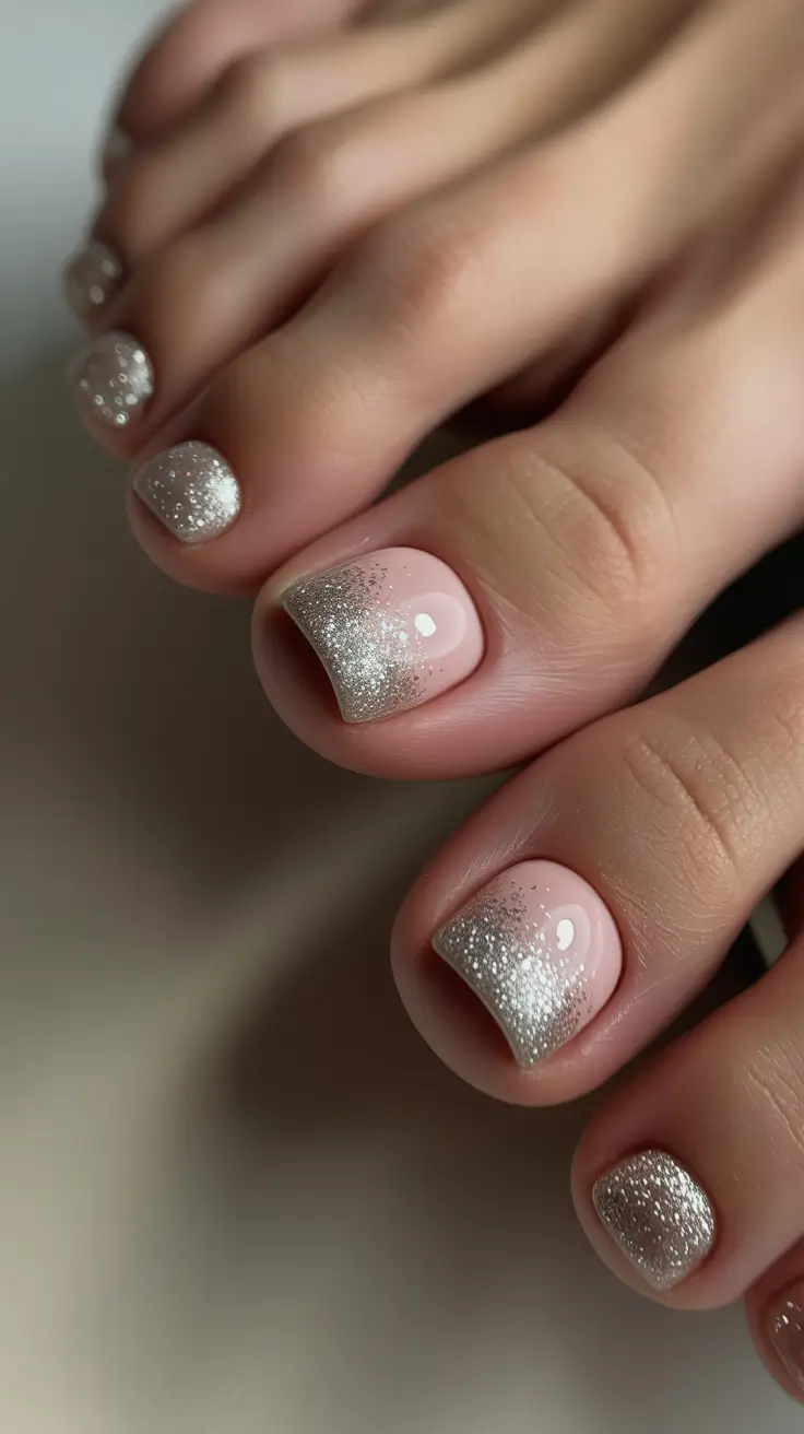 Best Winter Toe Nails 2025–2026 - Silver Frost Micro-French
