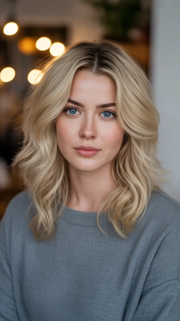 Blonde hair color 2026 - Soft Vanilla Blonde Lob With Airy Layers