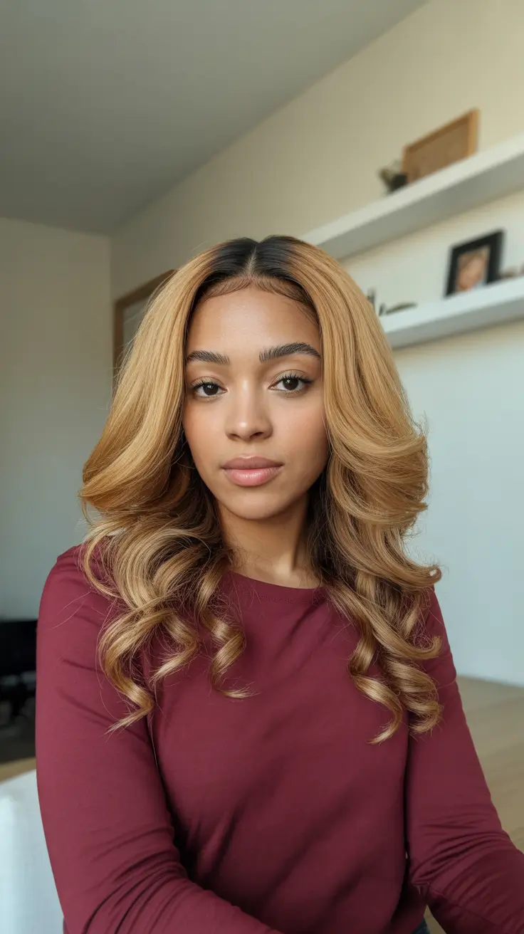 Blonde hair color 2026 Warm Golden Blonde Curls On Dark Skin