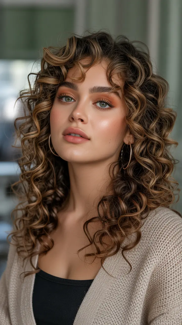 Cool Vs Warm Brown Hair Colors 2026 - Undertone Guide - Warm Honey Curls With Lived In Dimension