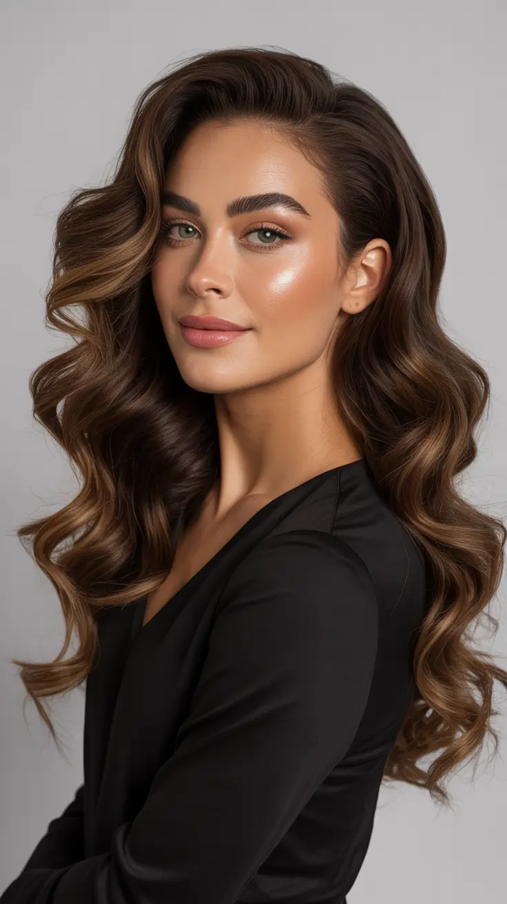 Cool vs warm brown hair colors 2026 undertone guide Rich Espresso Waves With Subtle Honey Contour