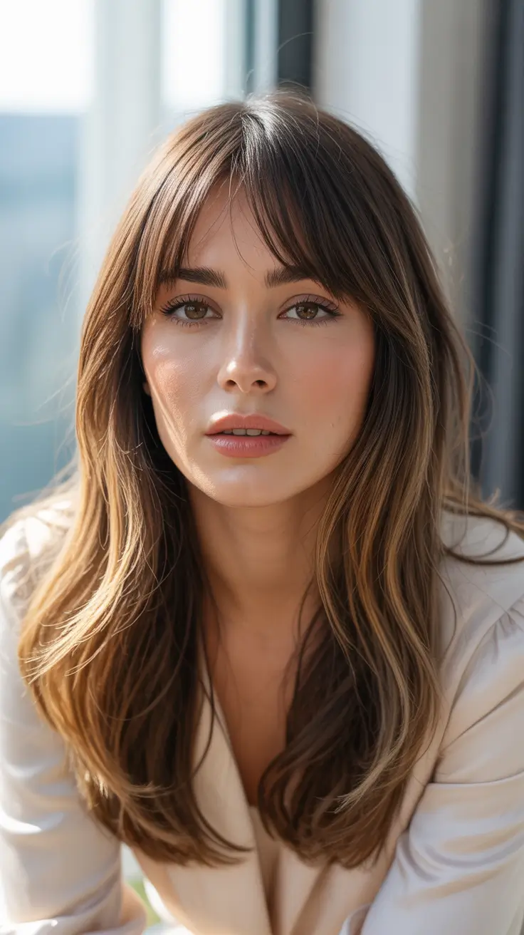 Cool Vs Warm Brown Hair Colors 2026 - Undertone Guide - Medium Chocolate Layers With Soft Fringe