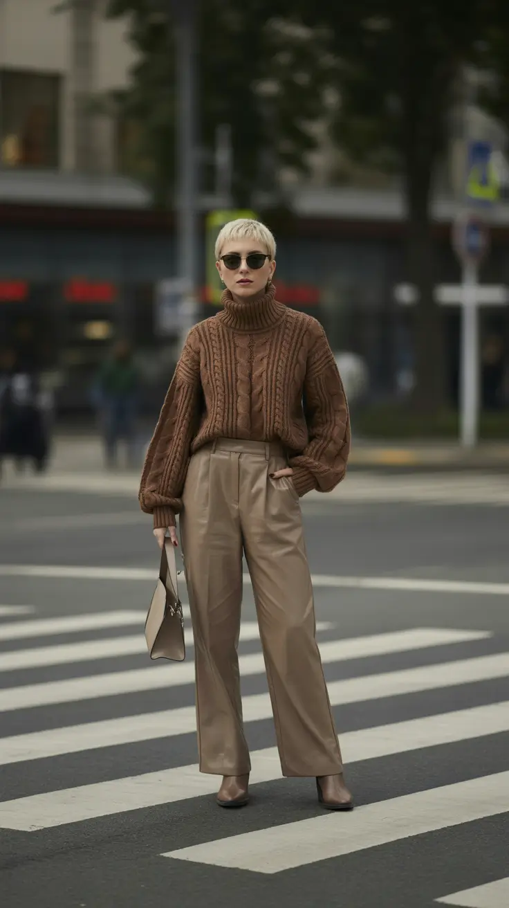 Capsule Wardrobe Outfit Ideas 2026 - Toffee Cables And Leather Trousers