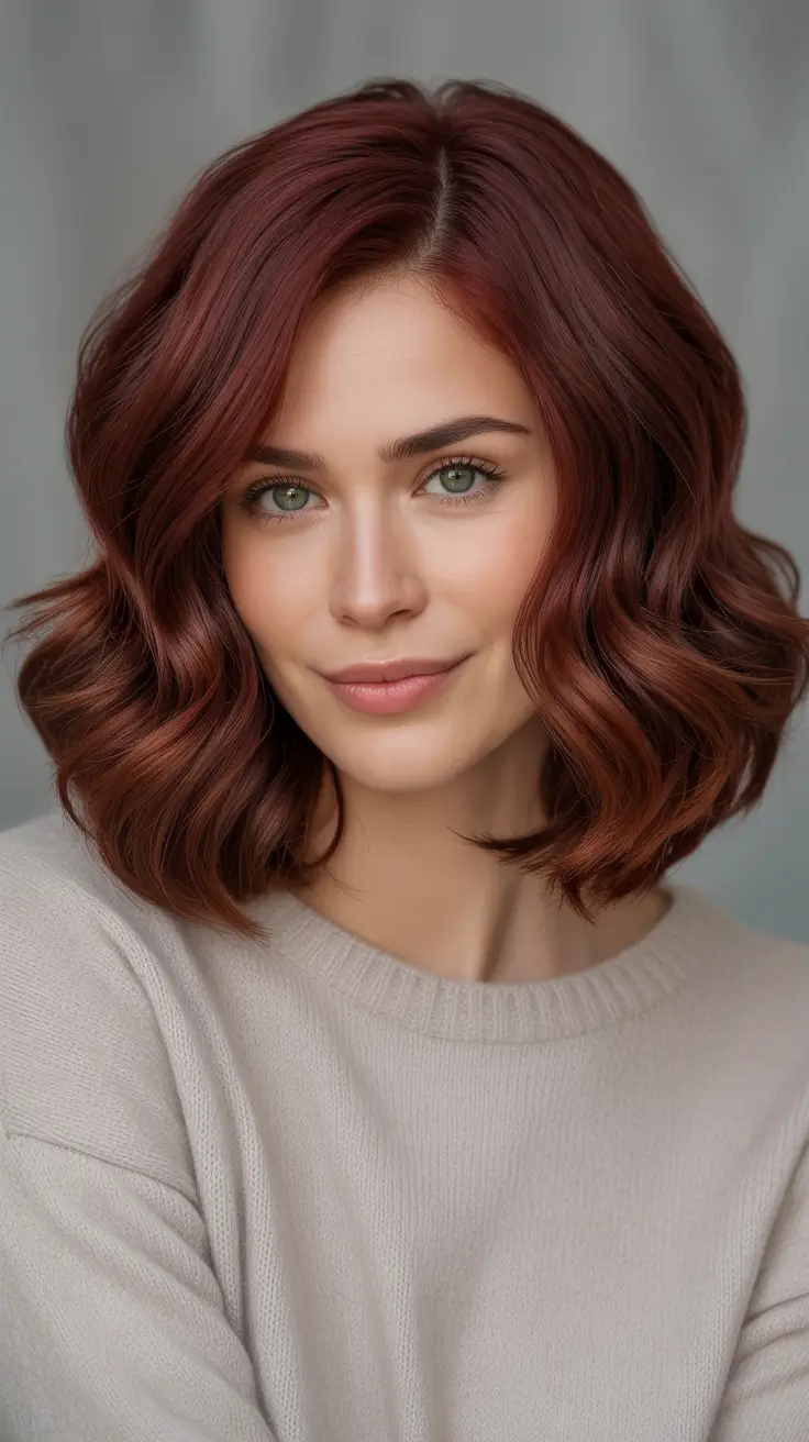 Deep cherry red hair color 2026 Soft Cherry Lob For Everyday Wear