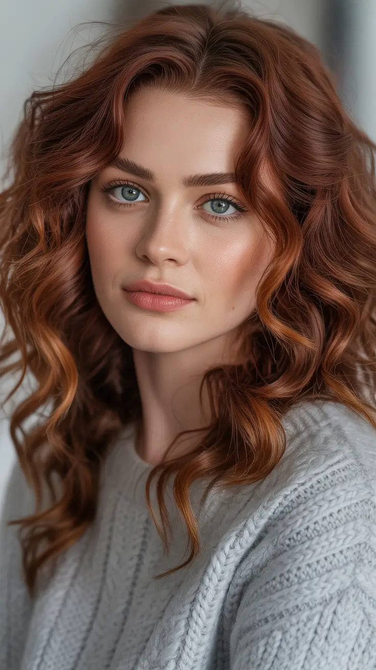 Deep cherry red hair color 2026 Warm Cherry Copper Curls