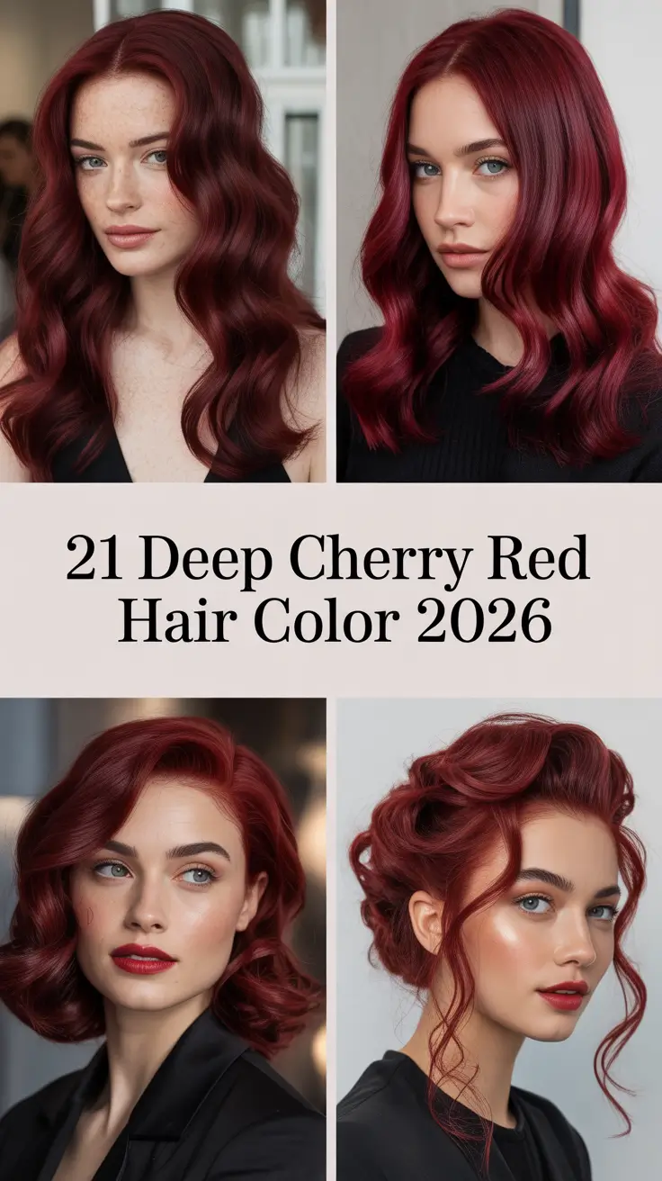 Deep Cherry Red Hair Color 2026 — Bold, Rich and Full of Dimension
