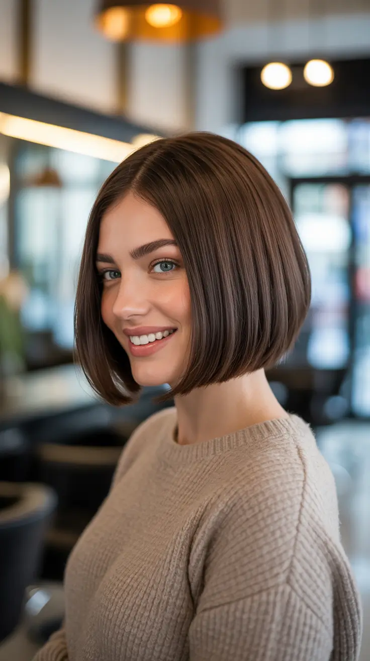 Rich Chocolate Brown Hair Color 2026 - Chic Short Bob In Cool Chocolate