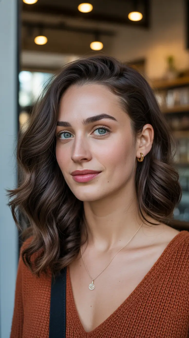 Rich Chocolate Brown Hair Color 2026 Rich Cafe Chocolate Waves For City Evenings