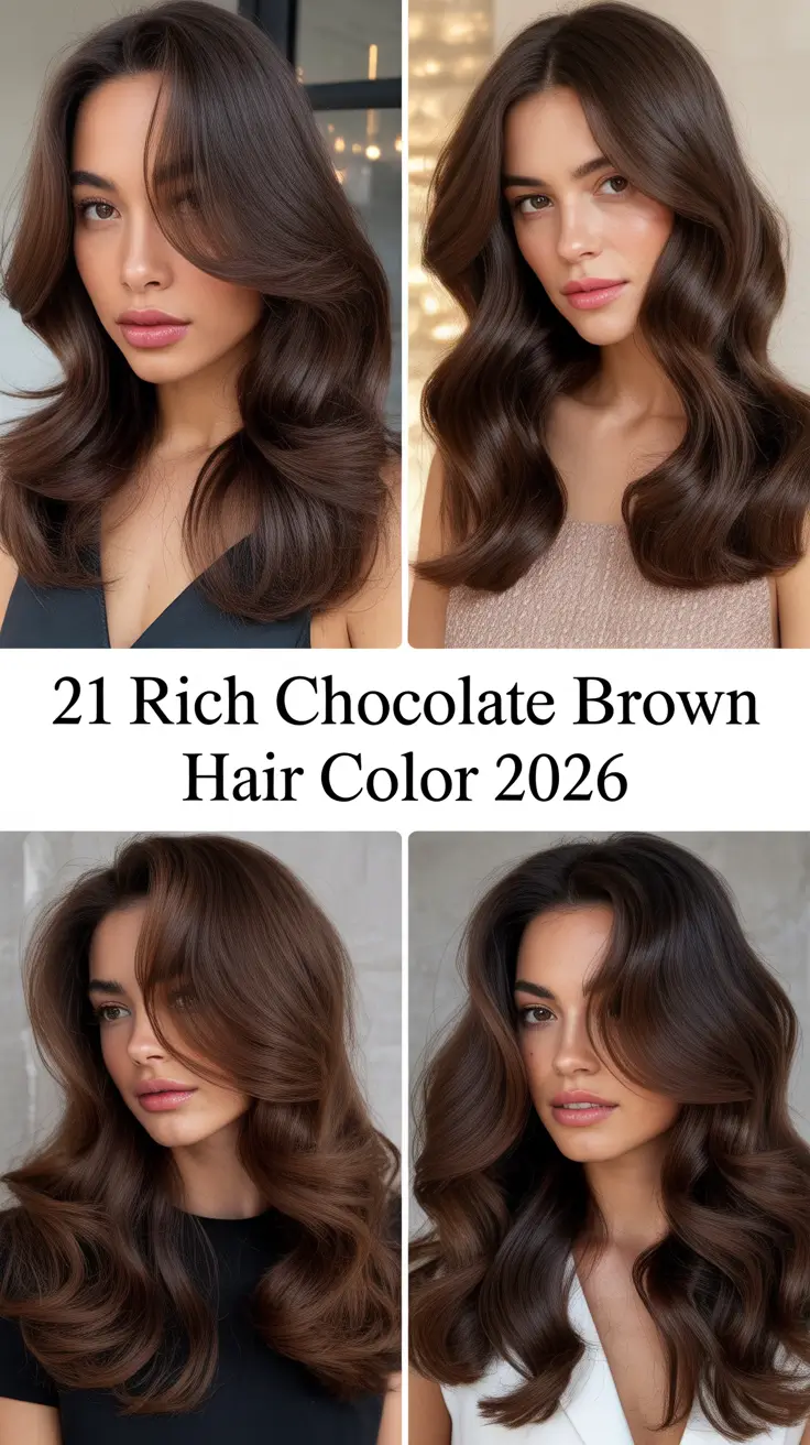 Rich Chocolate Brown Hair Color 2026 - Deep, Glossy, and Timeless Elegance