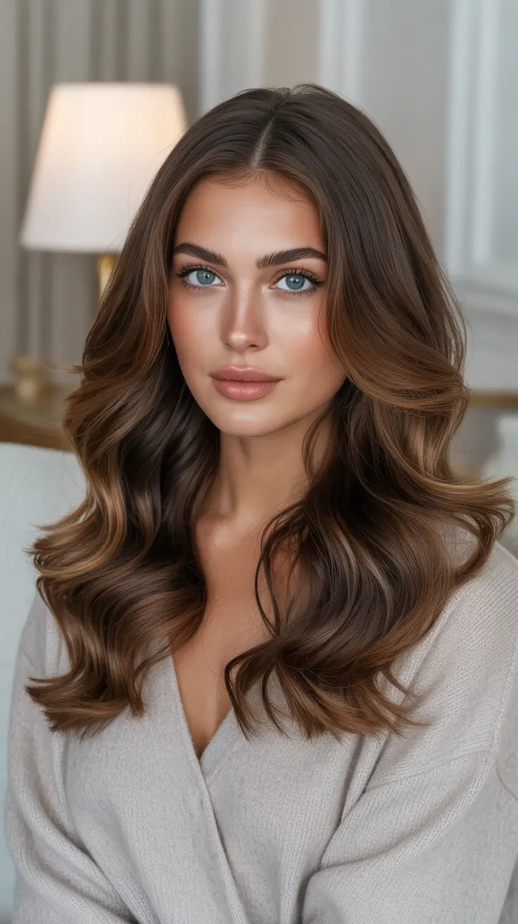 Rich Chocolate Brown Hair Color 2026 Luxe Milk-Chocolate Waves With Caramel Glow
