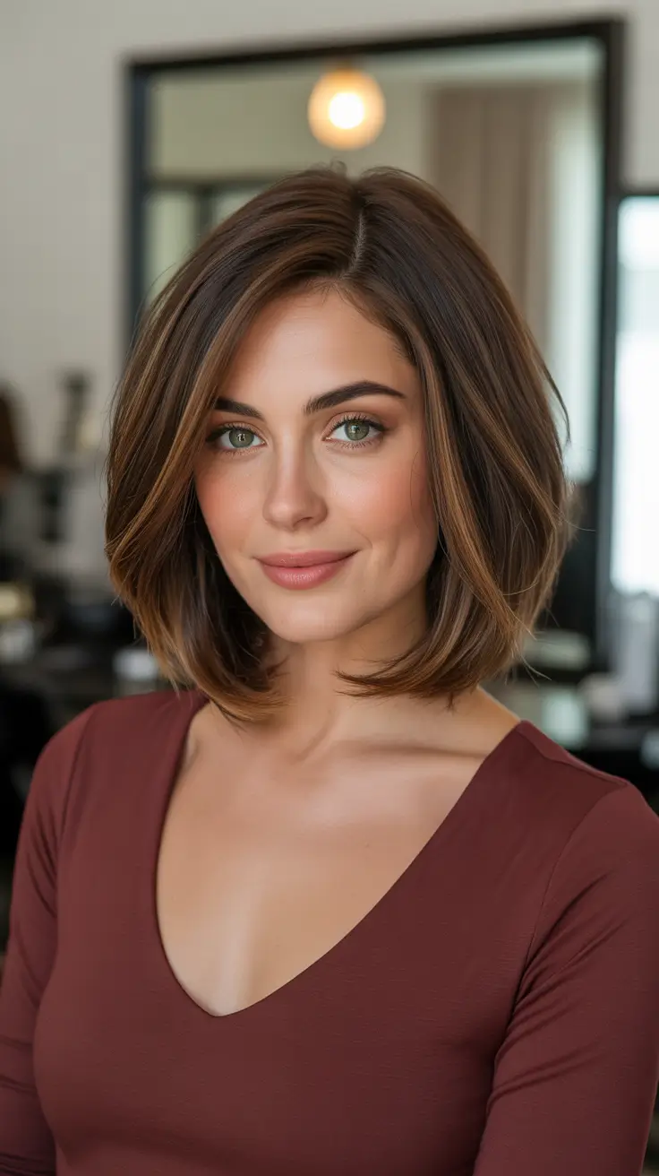 Rich Chocolate Brown Hair Color 2026 - Polished Lob With Dimensional Chocolate Shine
