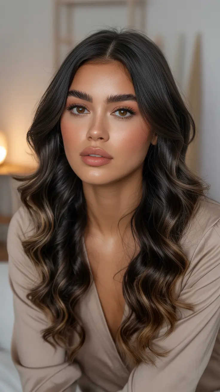 Cool Dark Brown Hair Color 2026 - Soft Chocolate Waves With Subtle Dimension