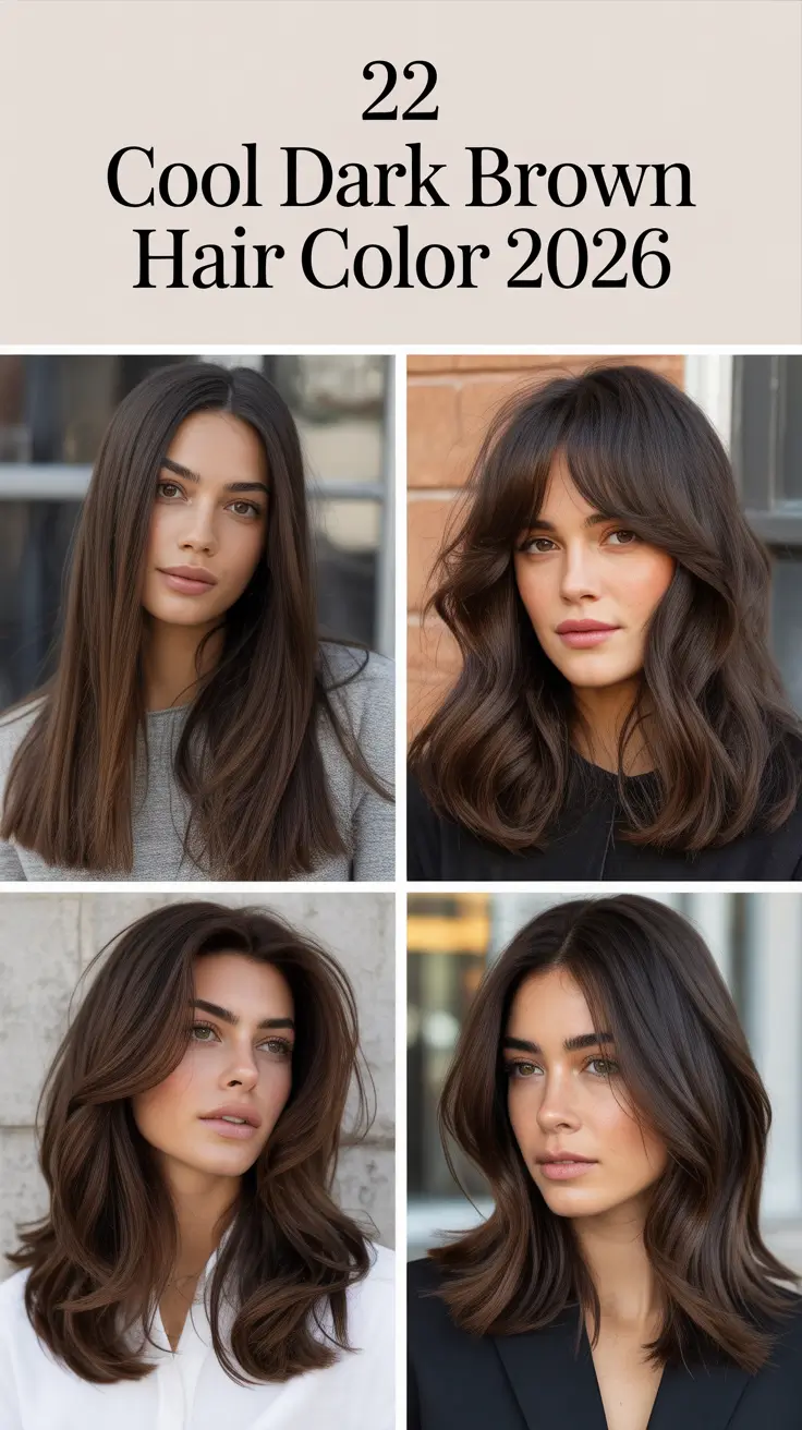 Cool Dark Brown Hair Color 2026 — Rich Chocolate Tones and Elegant Dimension