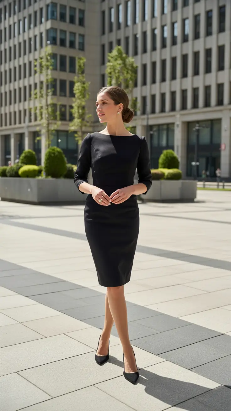 Elegant formal outfits for women 2026 - Little Black Sheath For All-Day Events