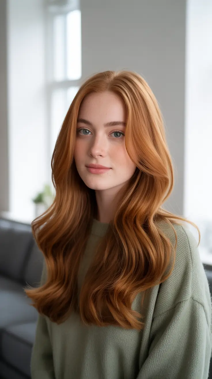Natural-Looking Ginger Hair Color 2026 - Long Natural Ginger Waves For Everyday