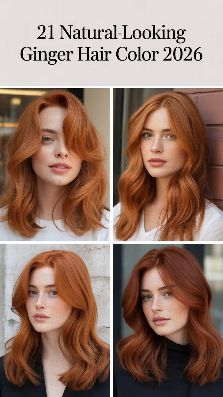 Natural-Looking Ginger Hair Color 2026: Soft Ginger Hair Color Ideas For Every Day
