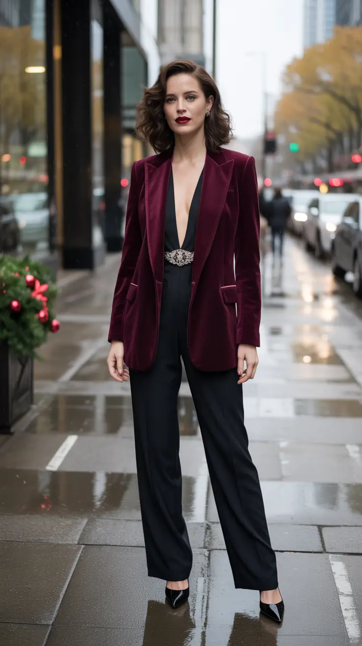Trendy going out outfits 2026 - Velvet Blazer Power Hour