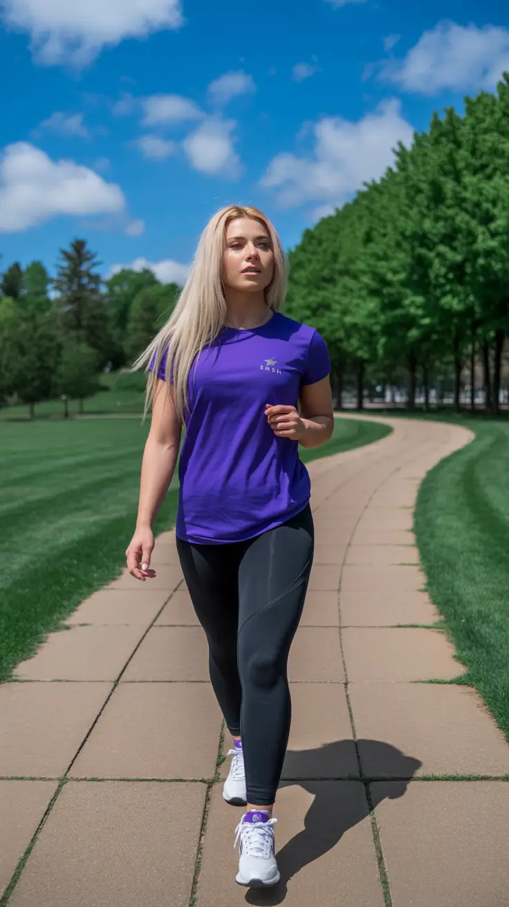 Trendy gym outfits 2026 Run-ready tee and leggings - the weekend warrior formula