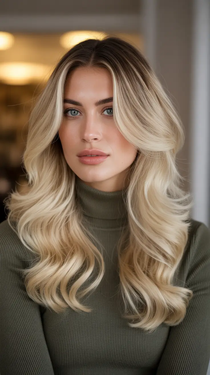 Fresh hair color ideas 2026 for an instant glow-up - Buttery Vanilla Blonde With Soft Curtain Volume