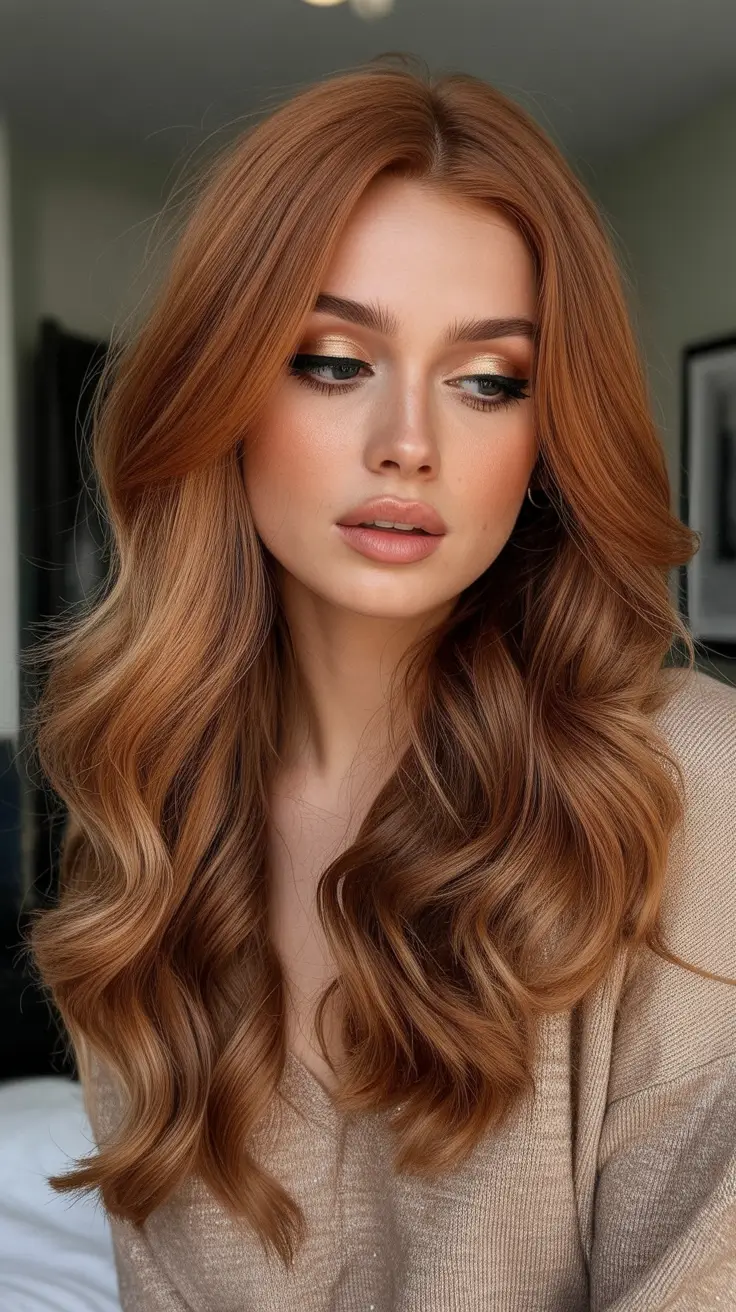 Best hair color for tan skin 2026 - Golden Copper Melt For Sun Kissed Tan Skin