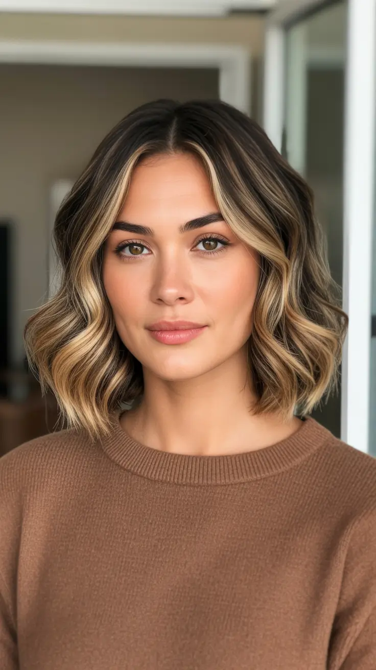 Best Hair Color For Tan Skin 2026 - Soft Blonde Money Piece Bob For Tan Glow