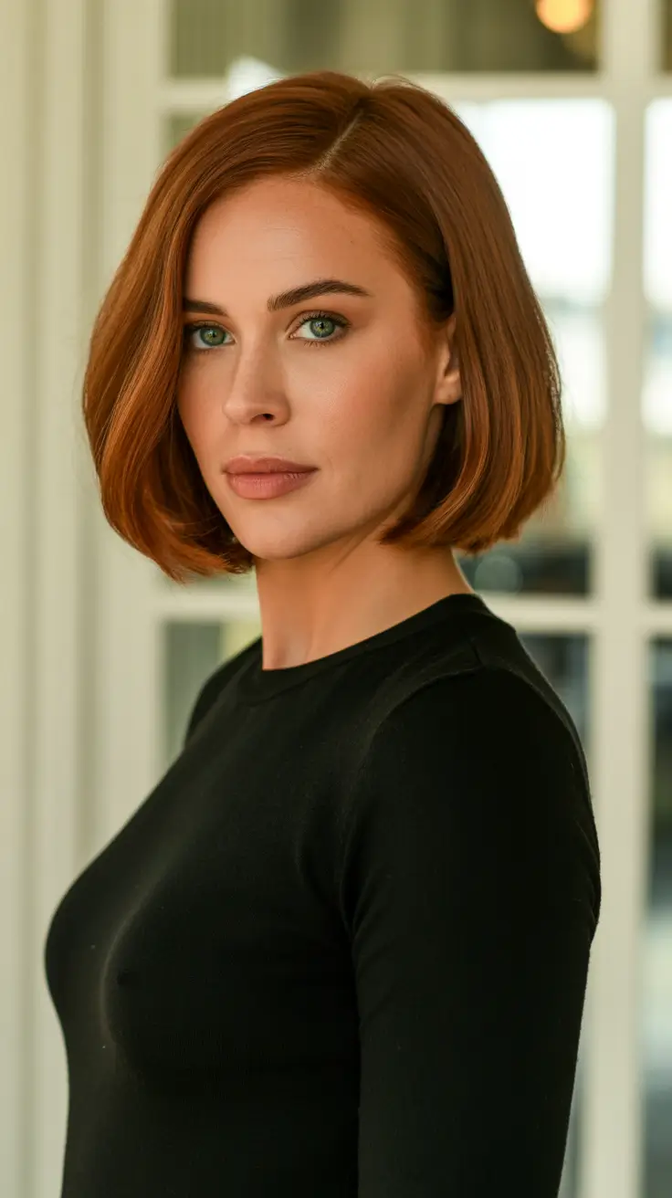 Best Hair Color For Tan Skin 2026 - Copper Bob For Fresh Tan Complexion