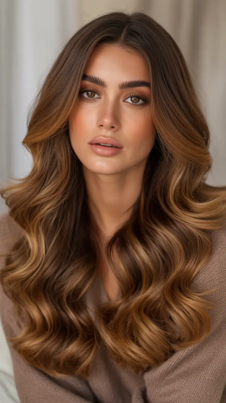 Smart hair color ideas 2026 for every skin tone - Milk tea brunette for olive and tan complexions