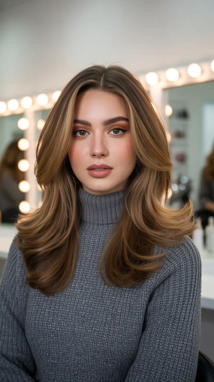 Smart hair color ideas 2026 for every skin tone - Cinematic Chocolate Layers With Studio Shine