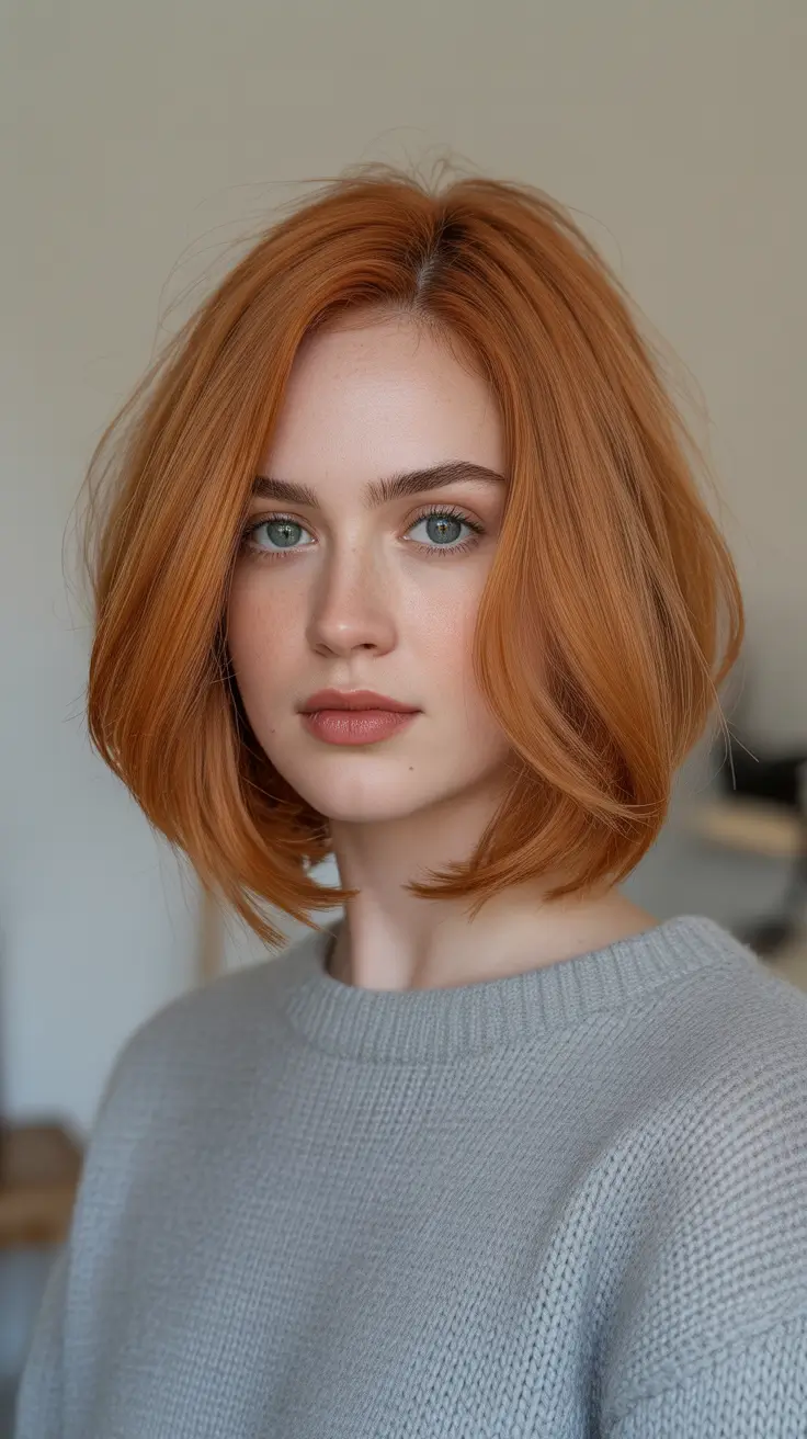 Best Hair Color For Light Skin 2026 - Polished Copper French Bob