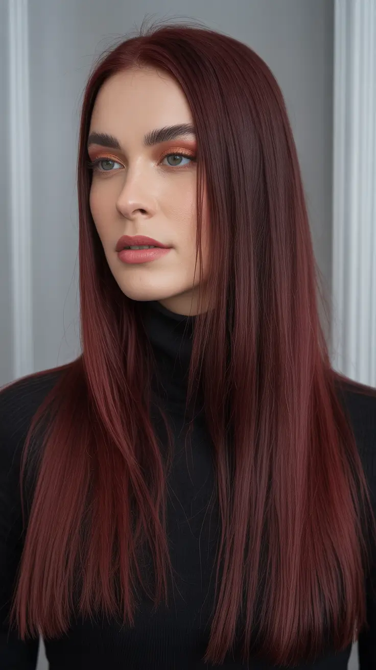 Best Hair Color For Light Skin 2026 Sleek Deep Red Lengths For Light Skin