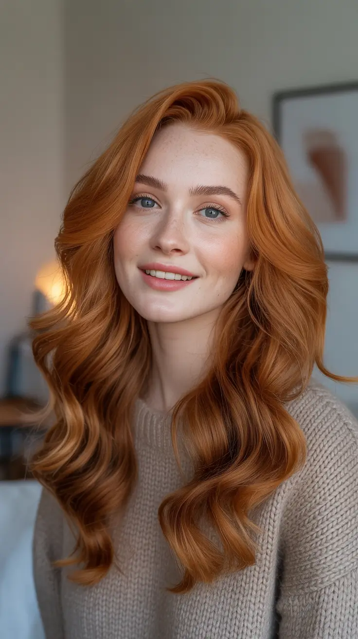 Best Hair Color For Light Skin 2026 - Classic Copper Waves For Fair Skin