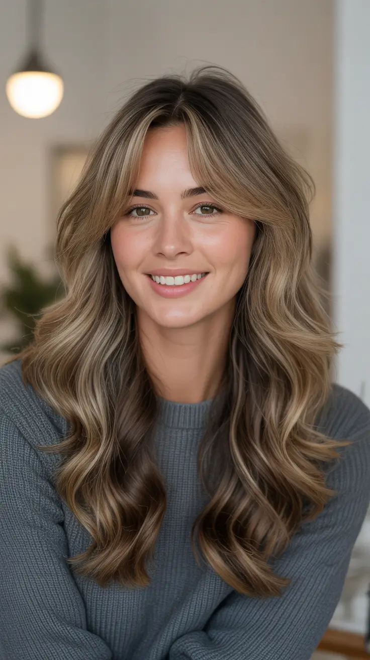 Top hair color trends 2026 you'll see everywhere Mushroom Brown Curtain Bangs Glow