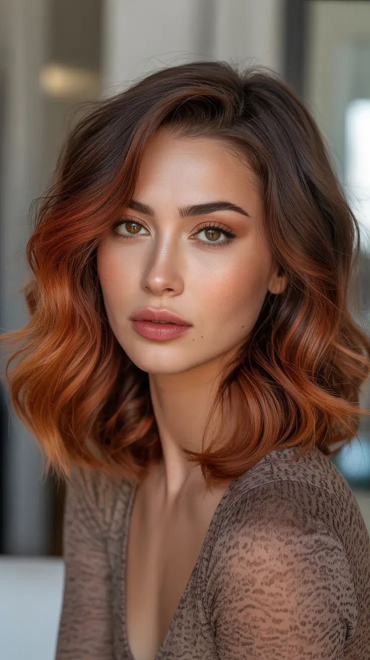 Top hair color trends 2026 you'll see everywhere Cherry Cola Lob With Warm Dimension