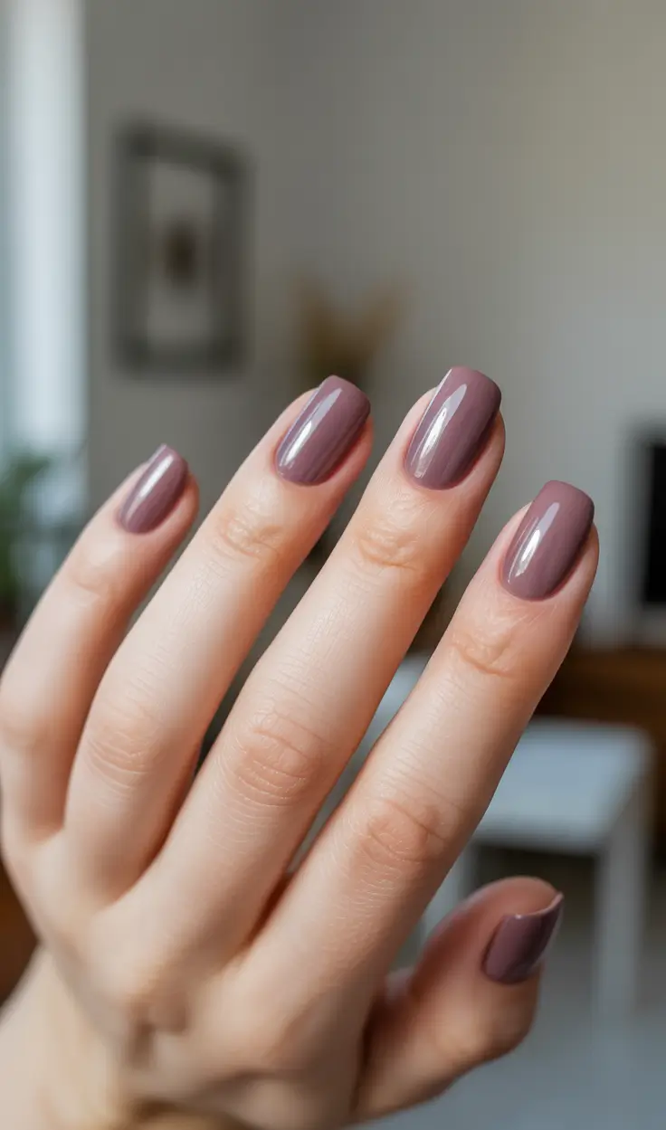 Trending Nail Colors 2026 Rosy Taupe Neutral Squares