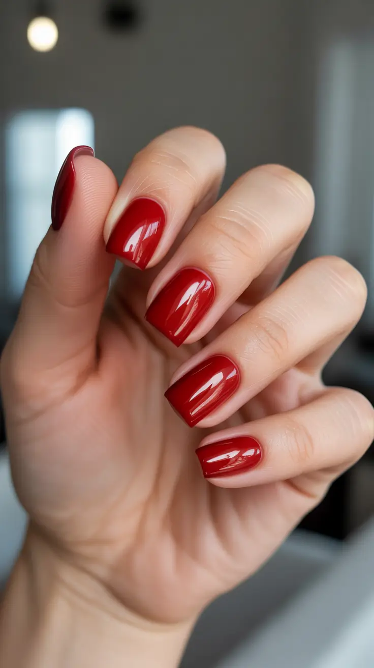 trending nail colors 2026 Classic Red With A Modern Edge