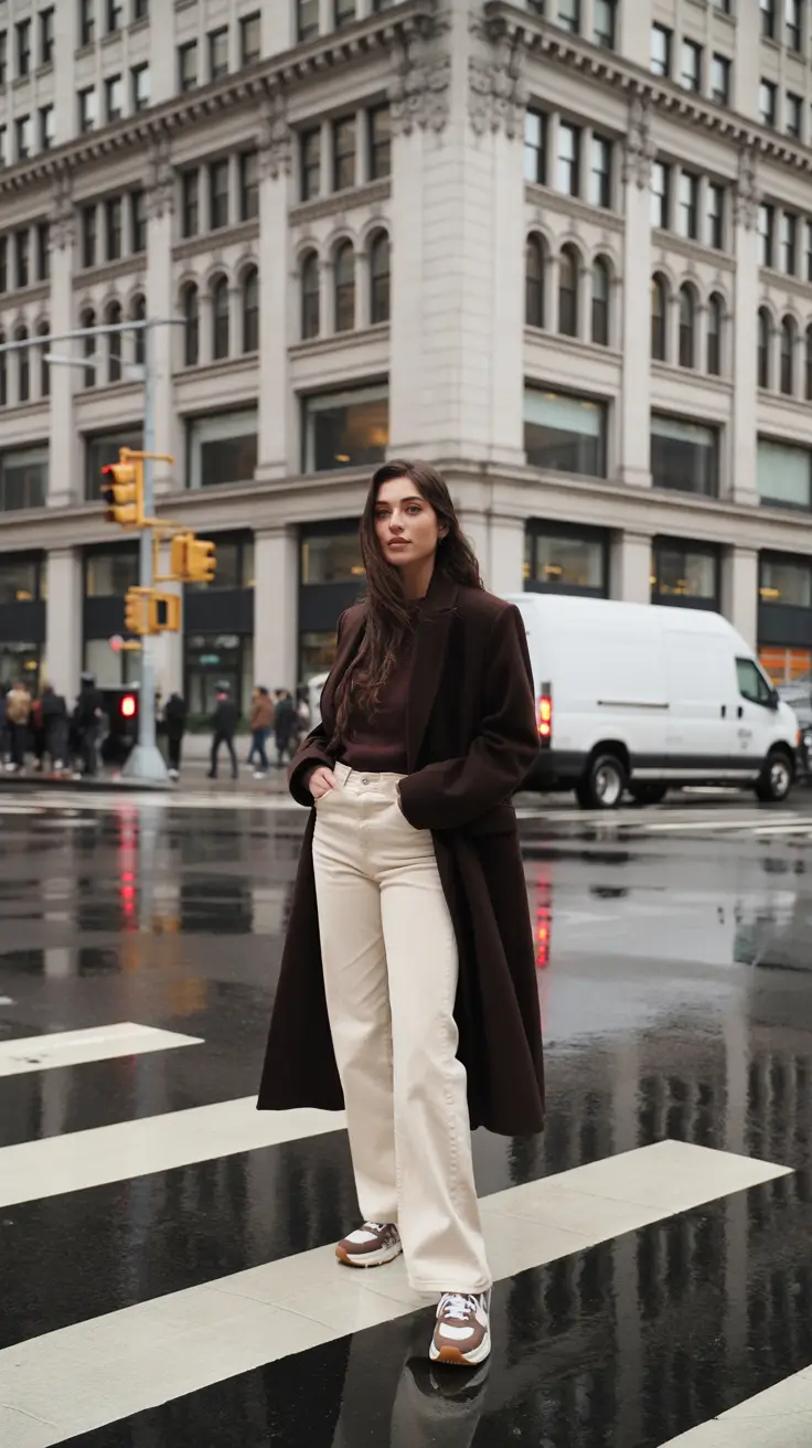 Chic New York outfits 2026 - Cocoa-and-Cream Sidewalk Calm