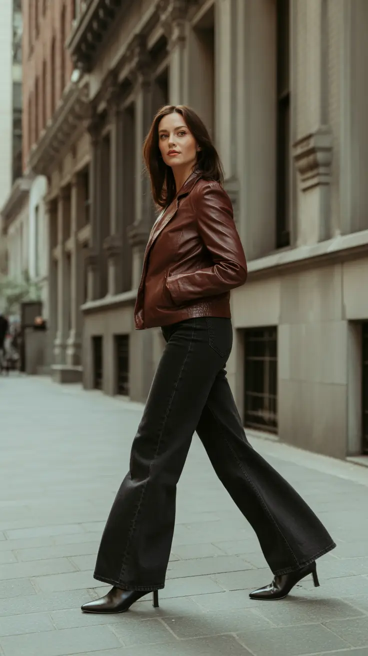 Chic New York outfits 2026 - Espresso Flares After Five