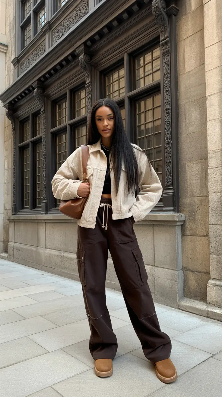 Outfits for Black Women in 2026 - Utility Cargo With Cropped Cord