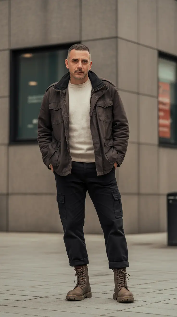 Casual Outfits For Men Over 50 In 2026 - Rugged Cargo Boots Weekend Look