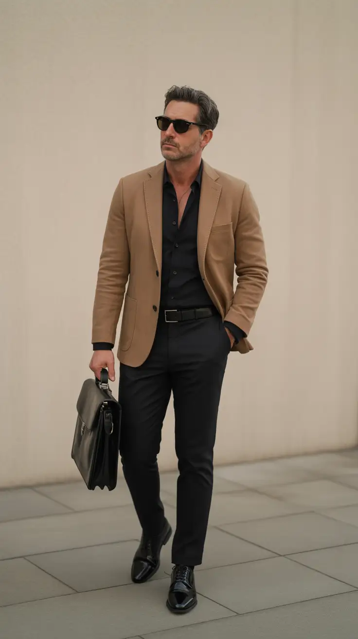 Casual Outfits For Men Over 50 In 2026 - Camel Blazer For Modern Business Moments
