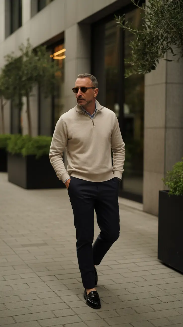 Casual Outfits For Men Over 50 In 2026 - Soft Neutrals For Casual Office Days