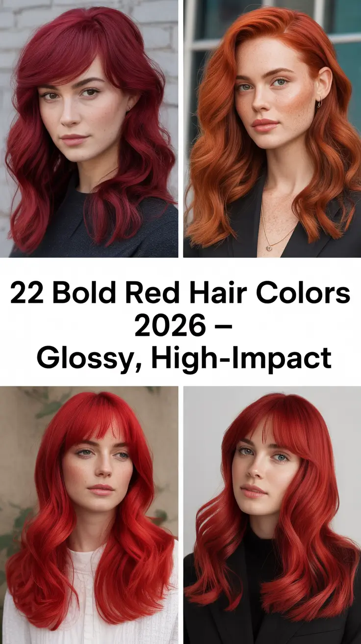 Bold Red Hair Colors 2026 - Glossy, High-Impact Ideas