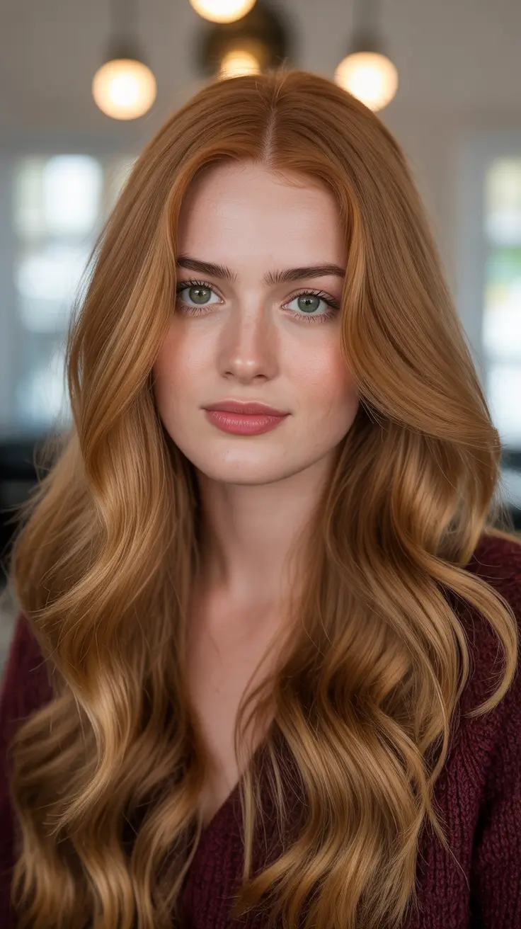 Bold red hair colors 2026 - glossy, high-impact - Light Copper Honey For A Natural Glow
