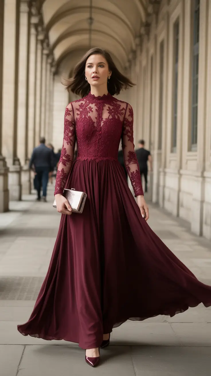 wedding guest outfits ideas 2026 - Garnet Lace And Ballroom Ease