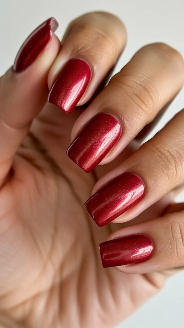 birthday nails 2026 Classic Red Square Birthday Nails